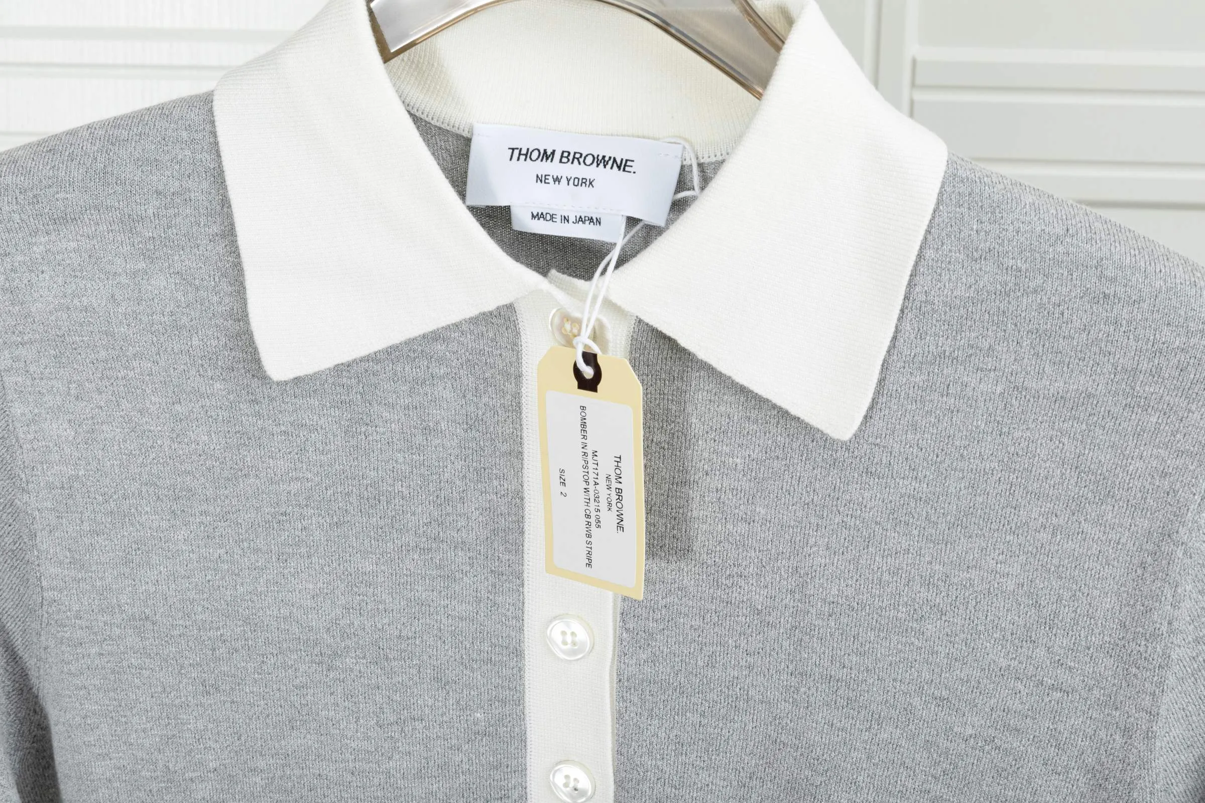 𝑻𝒉𝒐𝒎 𝑩𝒓𝒐𝒘𝒏𝒆 (Original ) Thom Browne: POLO 1:1 ：Gray Navy Blue Size：012